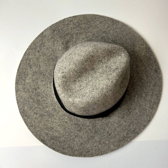 Banana Republic Felt Fedora Hat 100% Wool Grey Size S/M - Picture 2 of 9